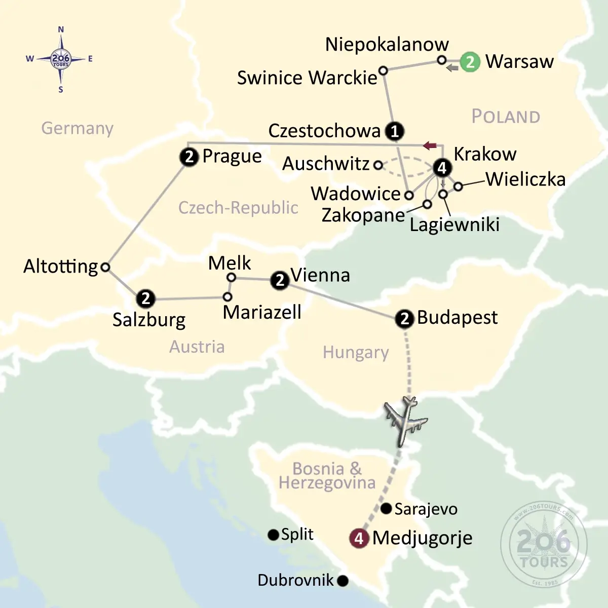 pilgrimage map