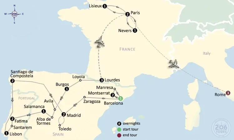 pilgrimage map
