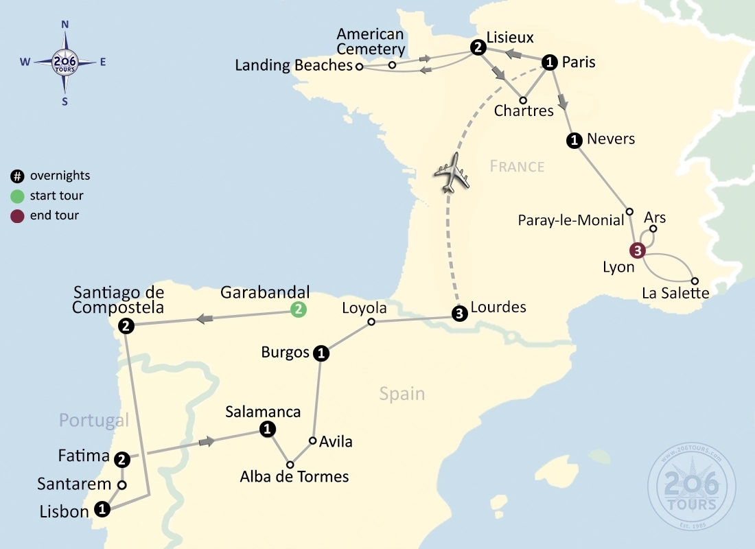 pilgrimage map