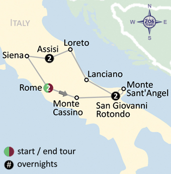 Pilgrimage to Italy Map