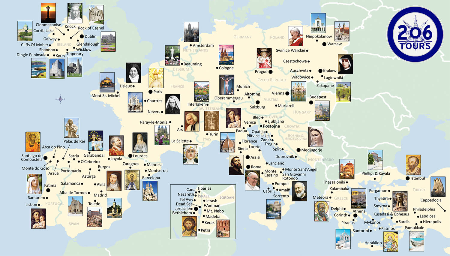 206 Tours Pilgrimage Map